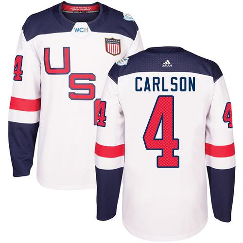 Team USA #4 John Carlson White 2016 World Cup Stitched Youth NHL Jersey - Click Image to Close
